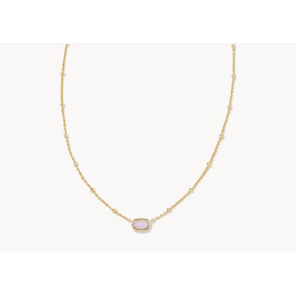 NEW Kendra Scott Mini Elisa Necklace Pink Opalite 🎁 Gift Ready w/ Bag & Tissue - Picture 2 of 4